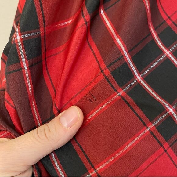 Lilt formal girls holiday dress black velvet red plaid hi low sequin - size 6 - Picture 4 of 9